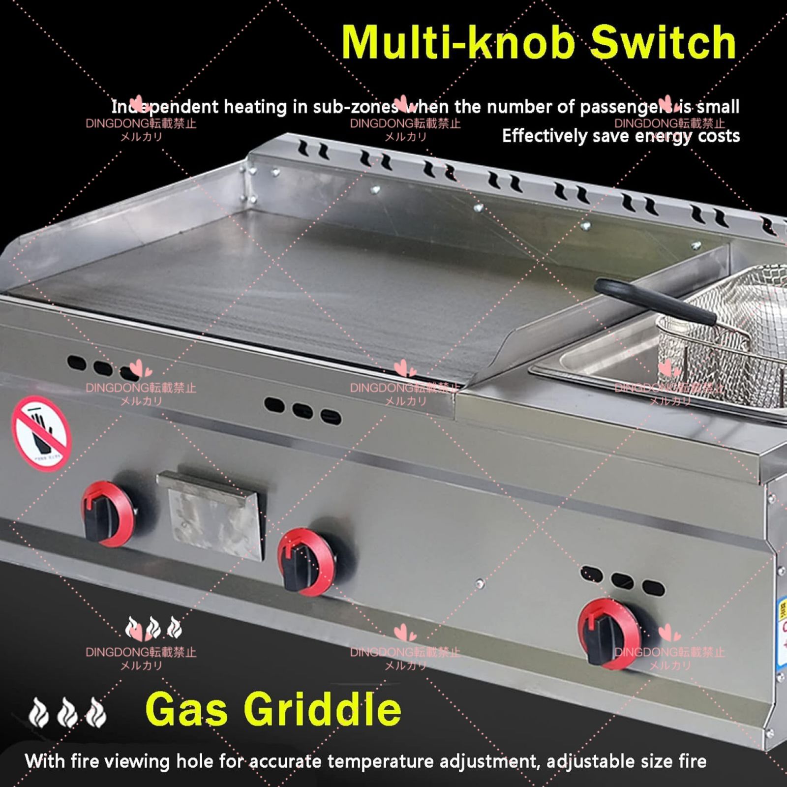 手動制御と1つのバーナーを備え
