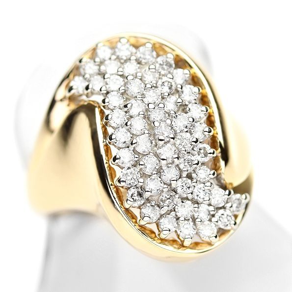 美品 美品 指輪 パヴェダイヤ 14KT 金14 ダイヤモンドゴールドリング