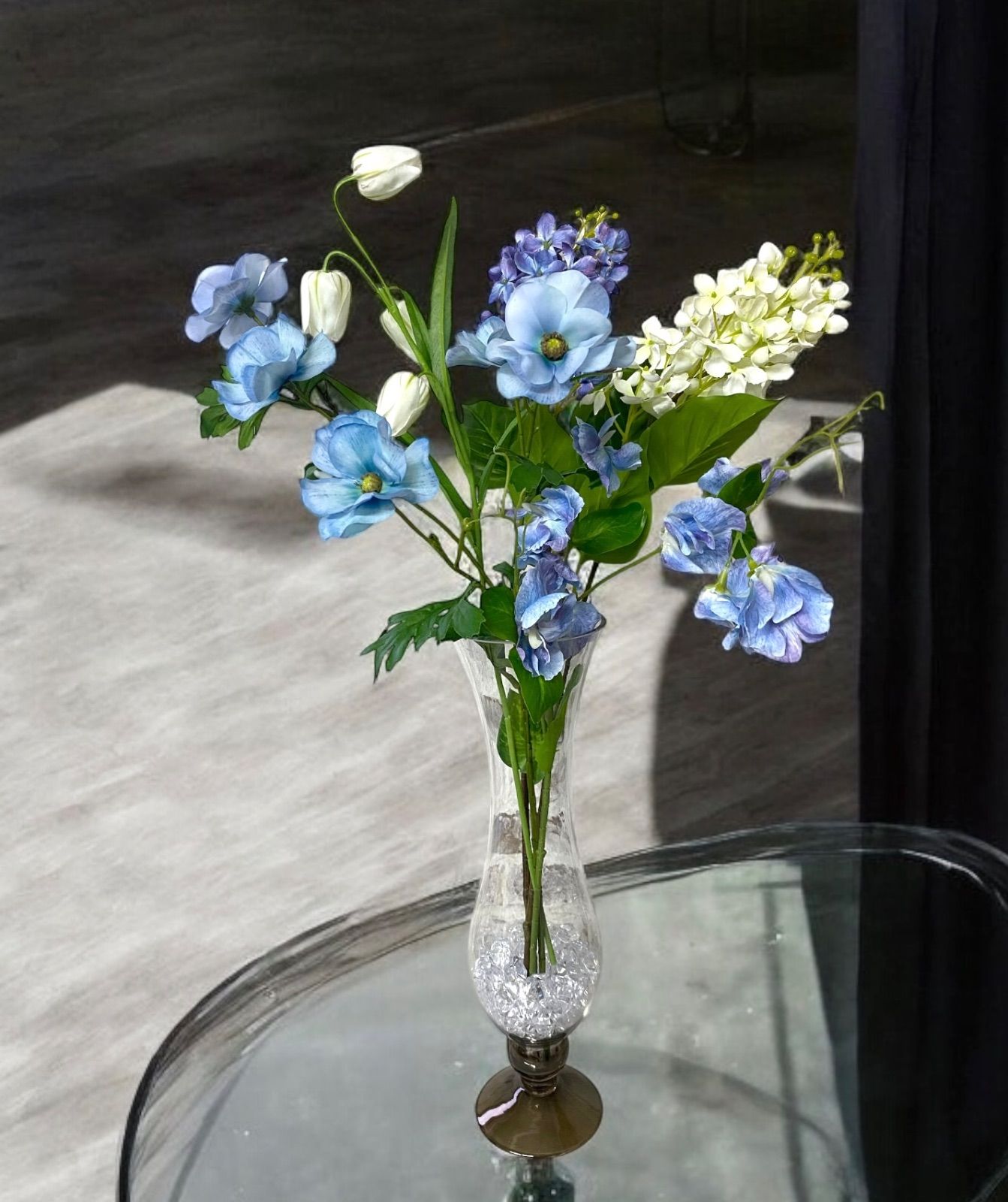 パンパスグラスとルリタマアザミのウェディングブーケ＆ブートニア ドライフラワー パンパスグラスとルリタマアザミのウェディングブーケ＆ブートニア