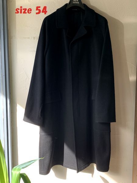 新品 最大値下げ TAGLIATORE　タリアトーレ チェスターコート　カシミヤ混ウール　比翼ボタン　ブラック サイズ54 参考￥132，000