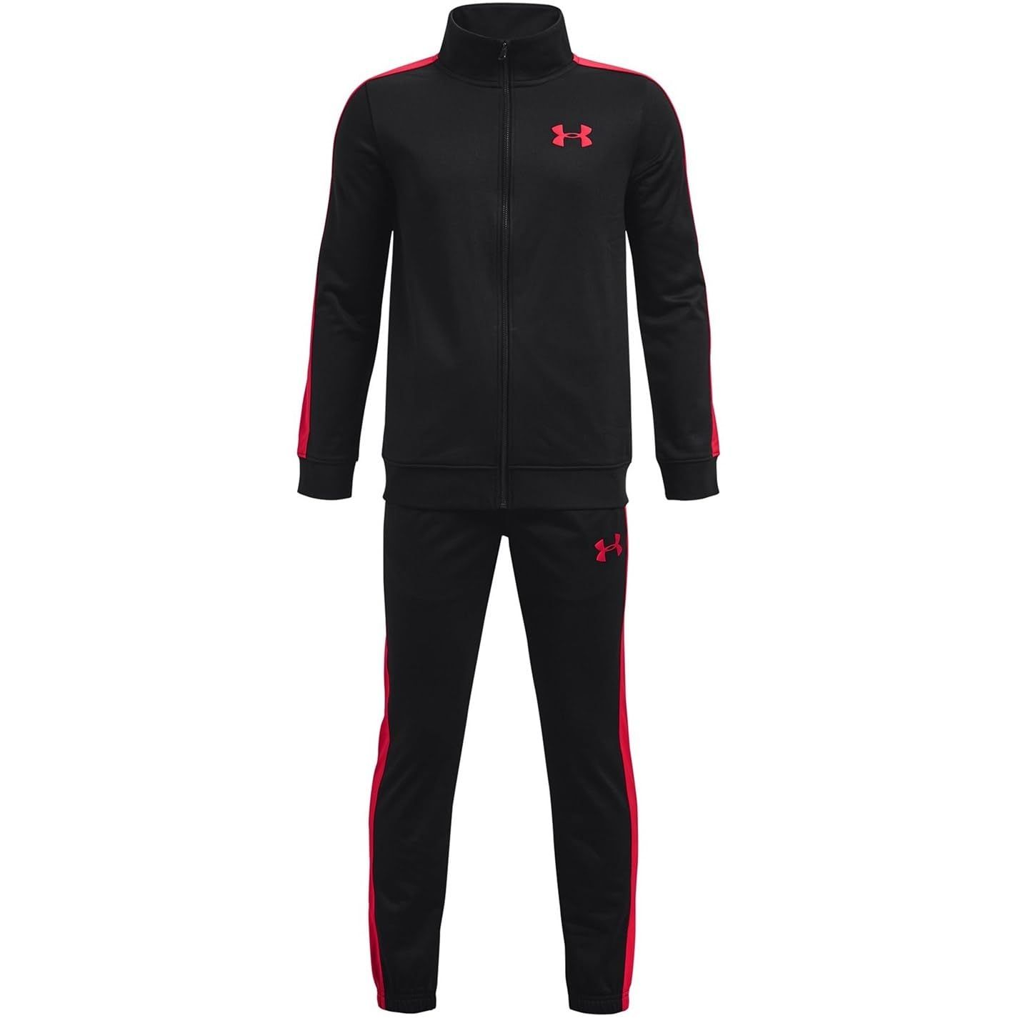 [アンダーアーマー] UA KNIT TRACK SUITS [Black / Radio Red / Radio Red] [YL]