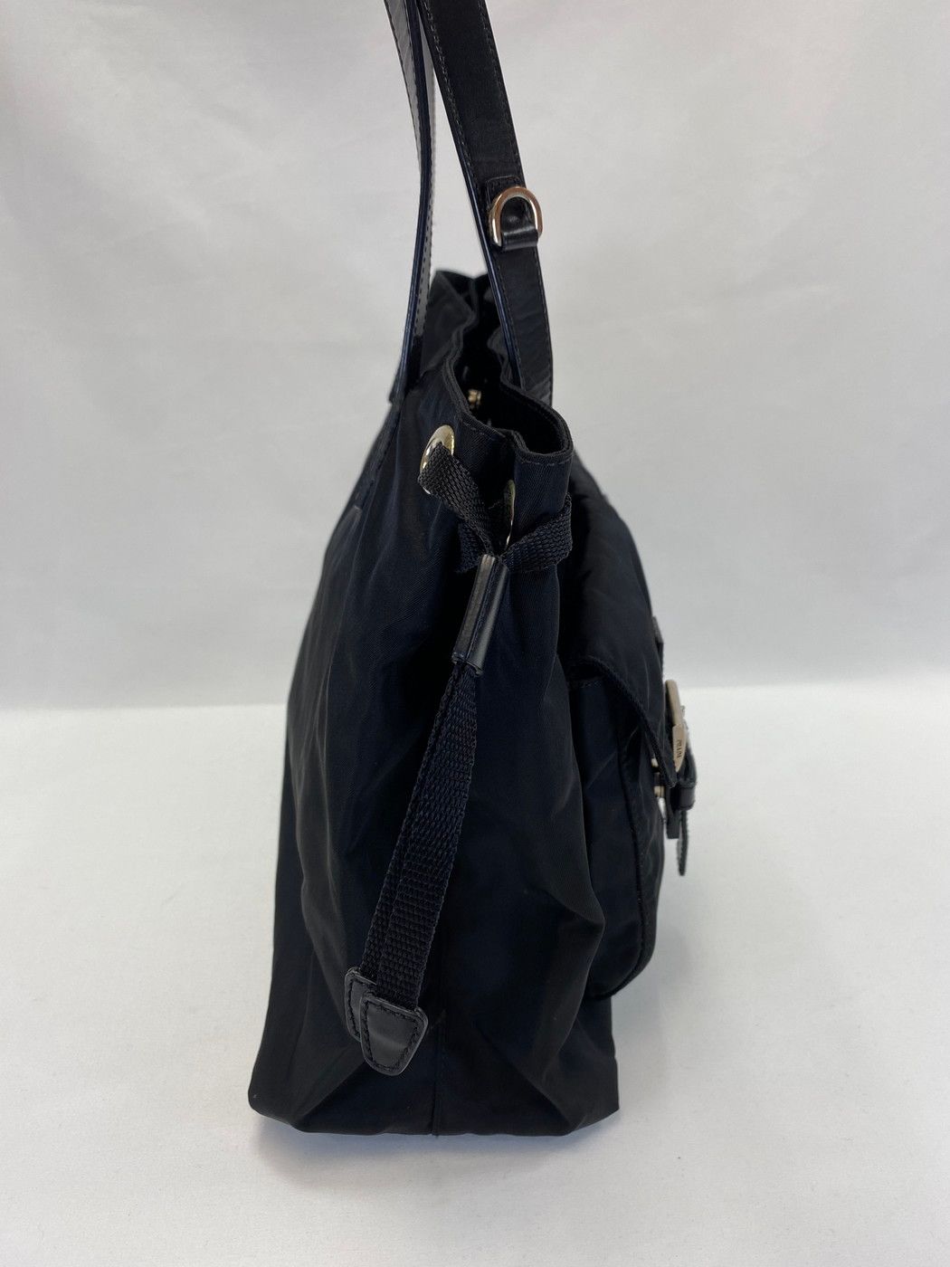 PRADA プラダ BR3257 ロゴ金具 トートバッグ ナイロン ブラック