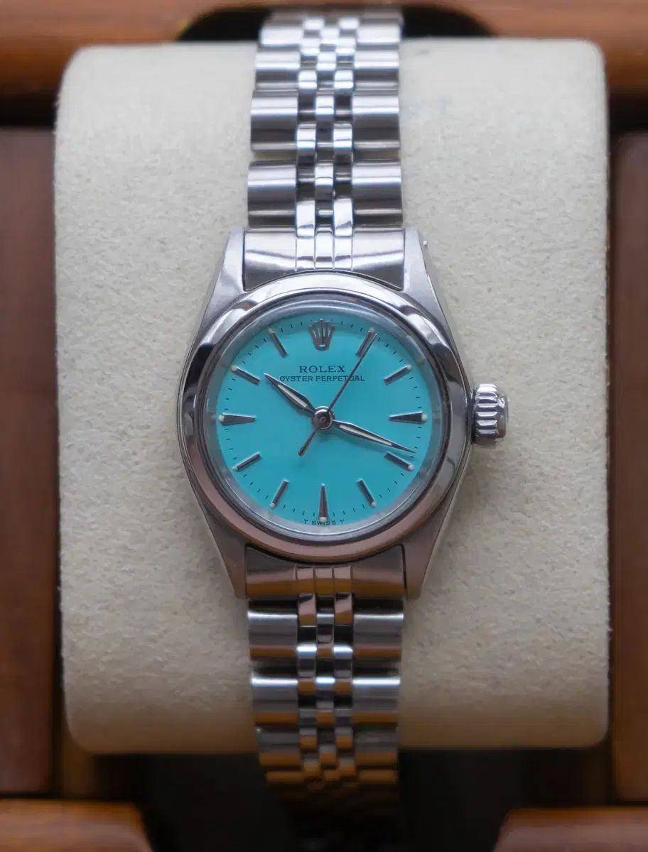 ROLEX ロレックス オイスター パーペチュアル ターコイズ ブルー 6618 女性 時計
