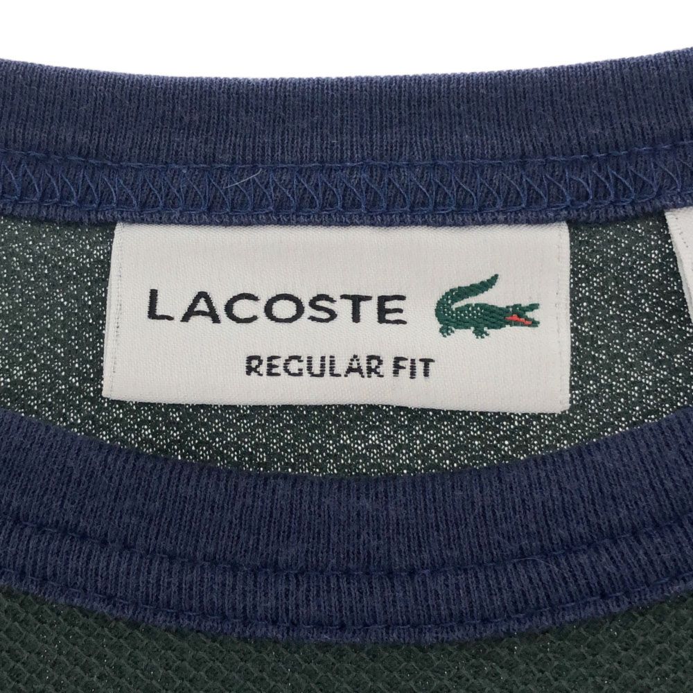 ラコステ ボーダー 半袖 Tシャツ XS LACOSTE ロゴワッペン REGULAR FIT メンズ