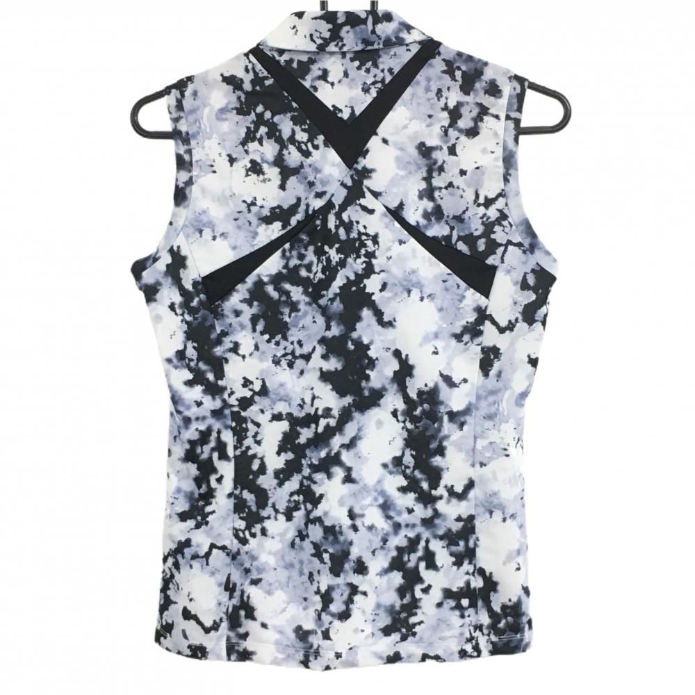 デサントゴルフ ブラック ロゴプリント ノースリーブワンピース