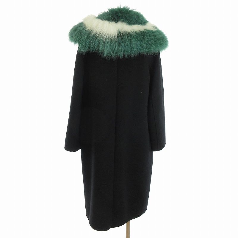 FENDI フェンディ ミンクファー ウールコート 深緑 大人の美意識が香り