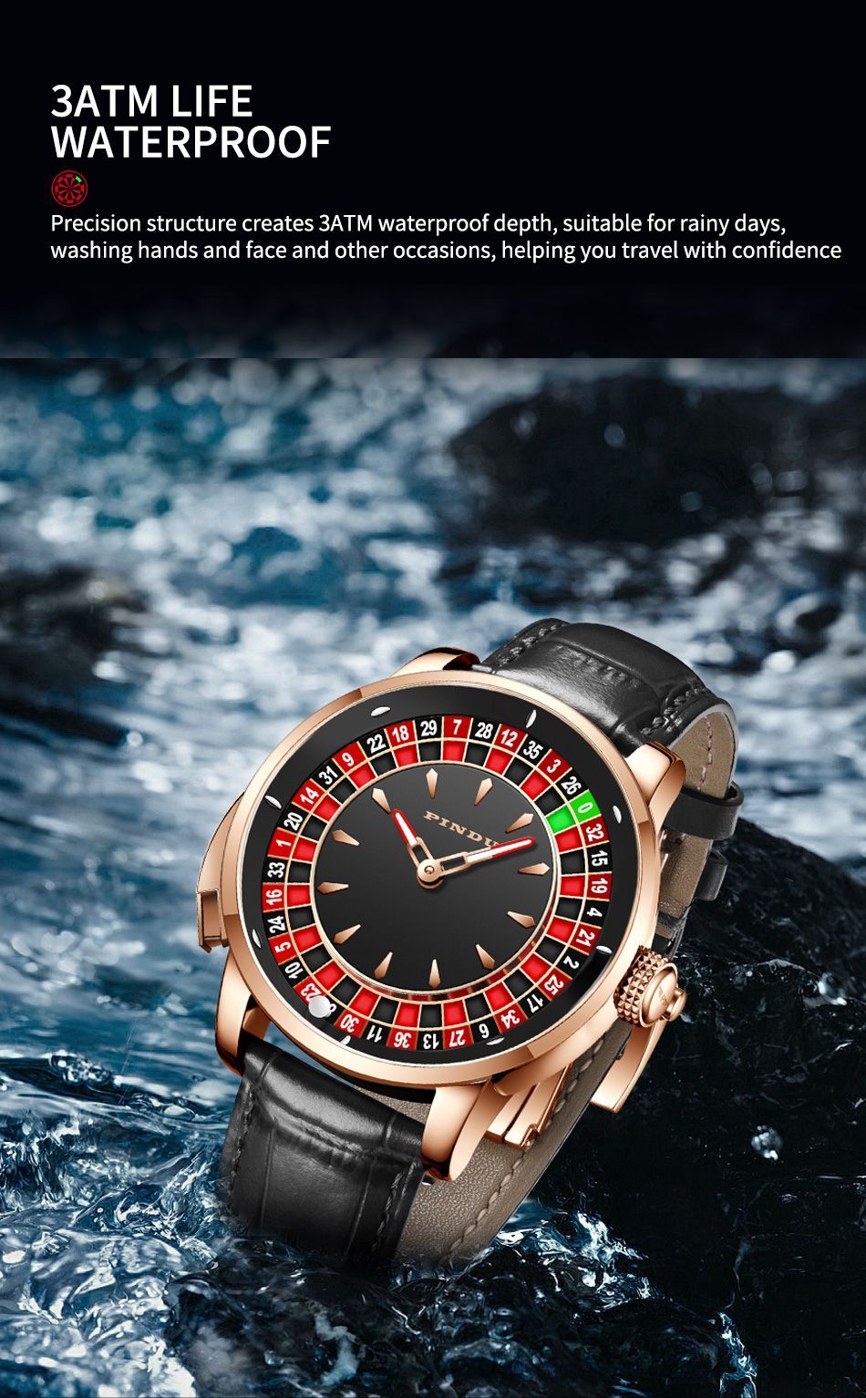 PINDU 6628 カジノルーレット 機械式腕時計 日本製ムーブメント - メルカリ