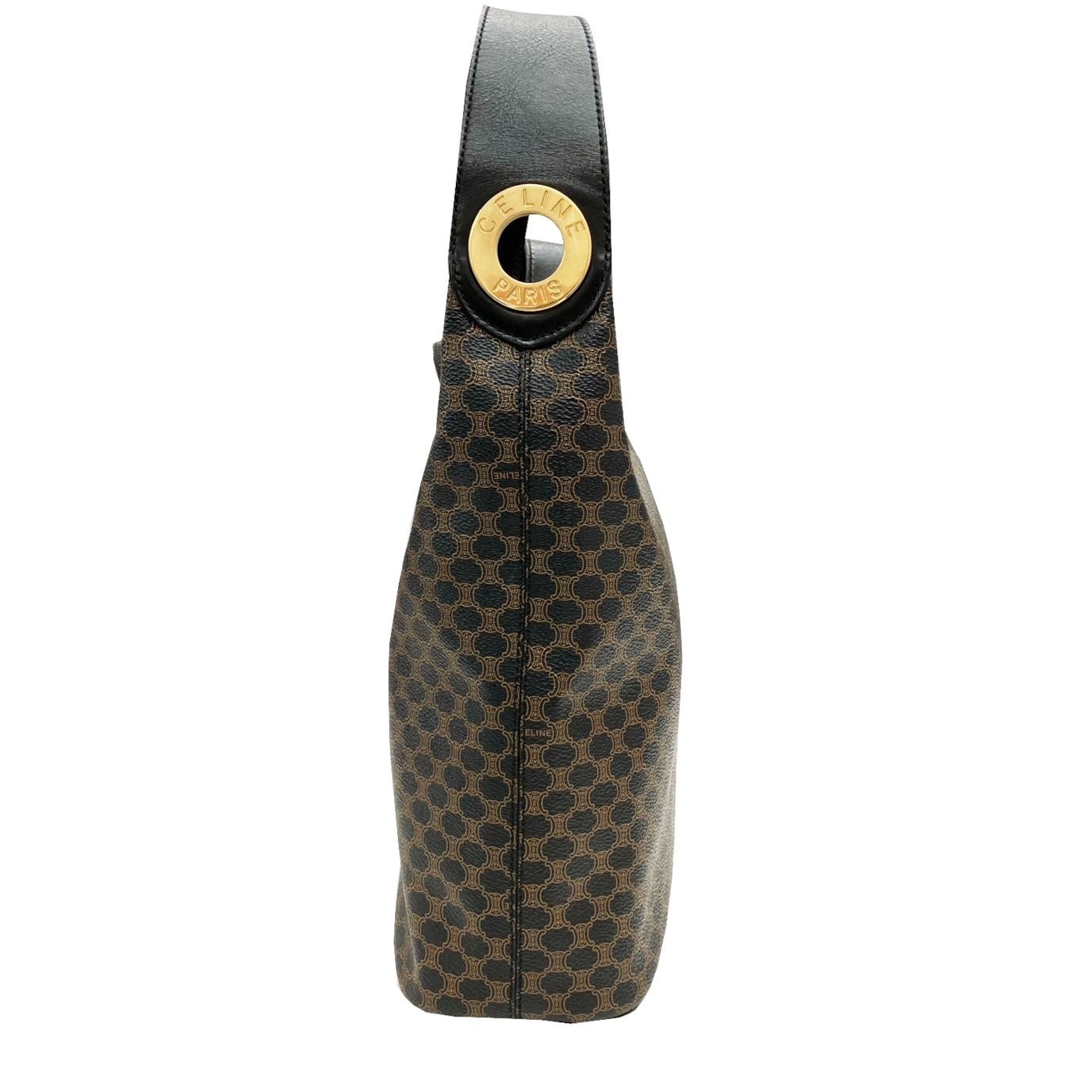 美品　希少　CELINE ベルト　マカダム柄　ロゴ　ゴールド金具　トリオンフ 希少✨CELINE セリーヌ ベルト 馬車ロゴ 総柄 ヴィンテージ