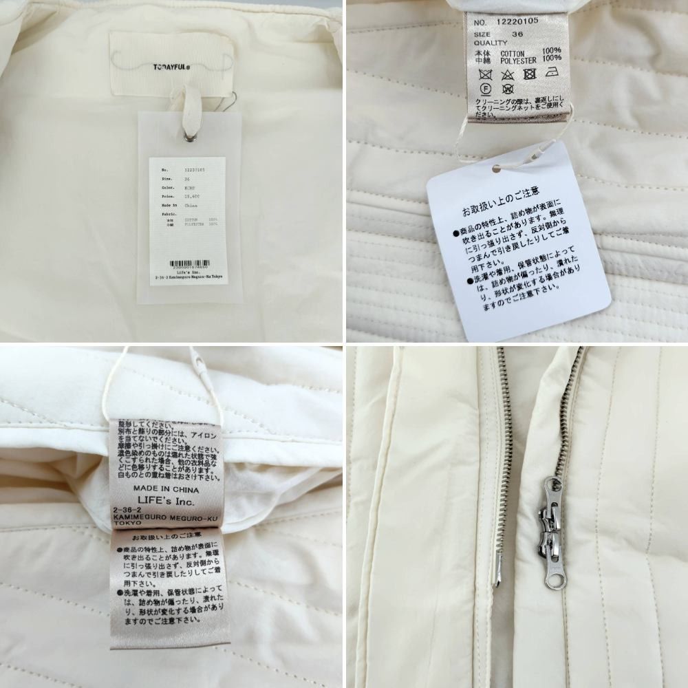 TODAYFUL Hoodie Quilting Vest オリーブ36 TODAYFUL Hoodie Quilting Vest オリーブ36