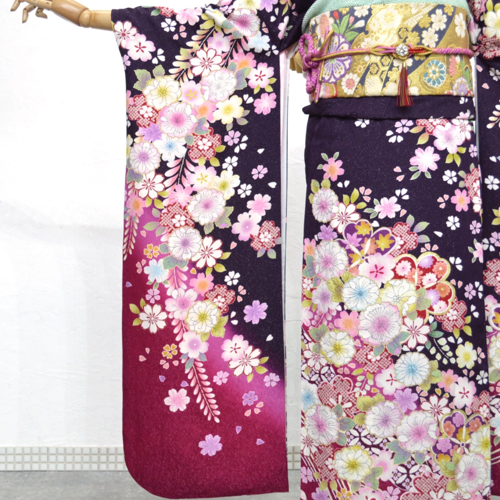 68 着物 振袖フルセット 振袖 青 総絞り 成人式 正絹 卒業式 楽天市場