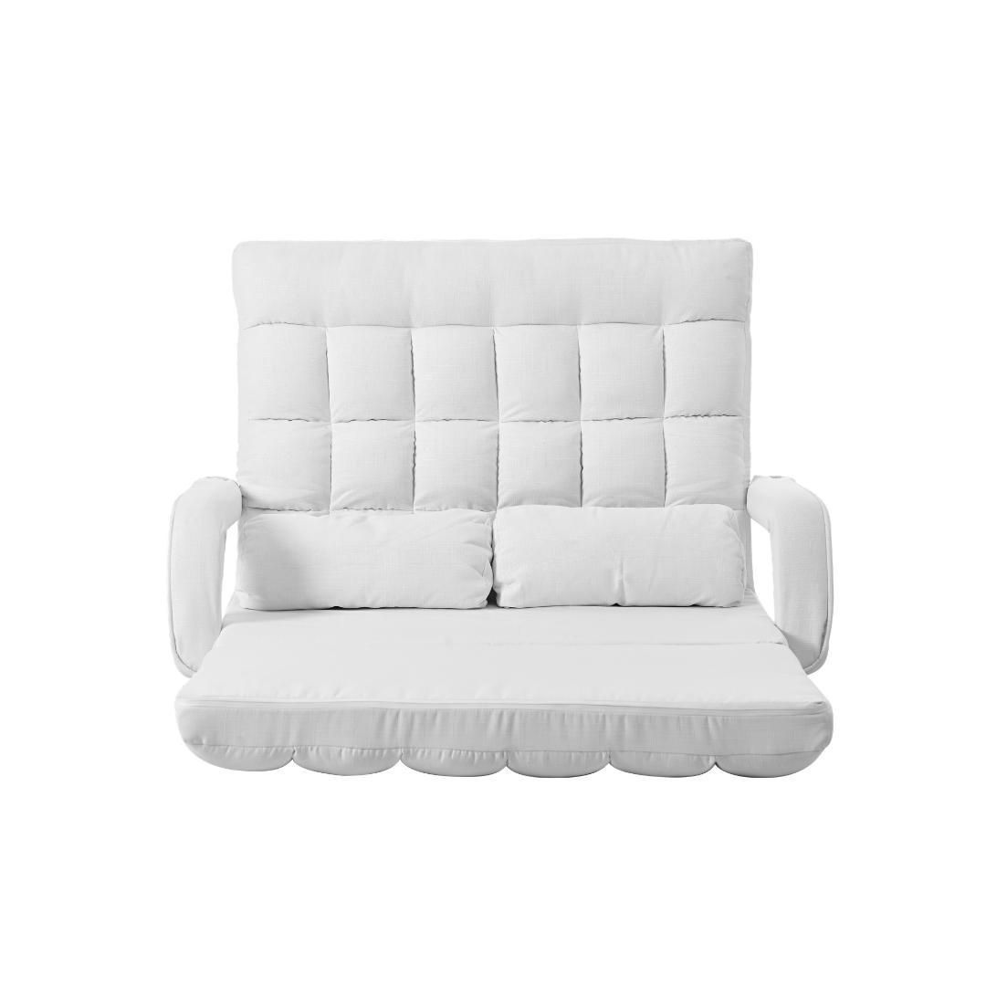 座椅子 4WAY リクライニングソファ 折りたたみ座いす 2人掛け