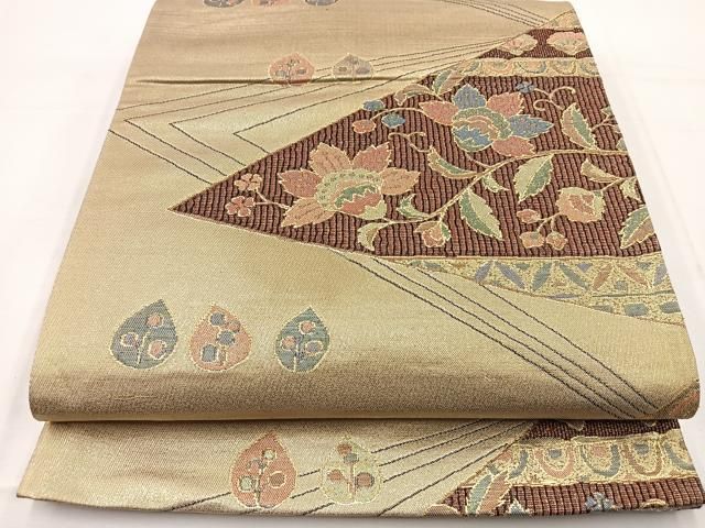 専用帯3326 2295 3222 三点セット ●高級 正絹 有職更紗華文 六通 平和屋着物◎六通柄袋帯 船更紗花鳥文 金糸 正絹 逸品 BAAU5074hv