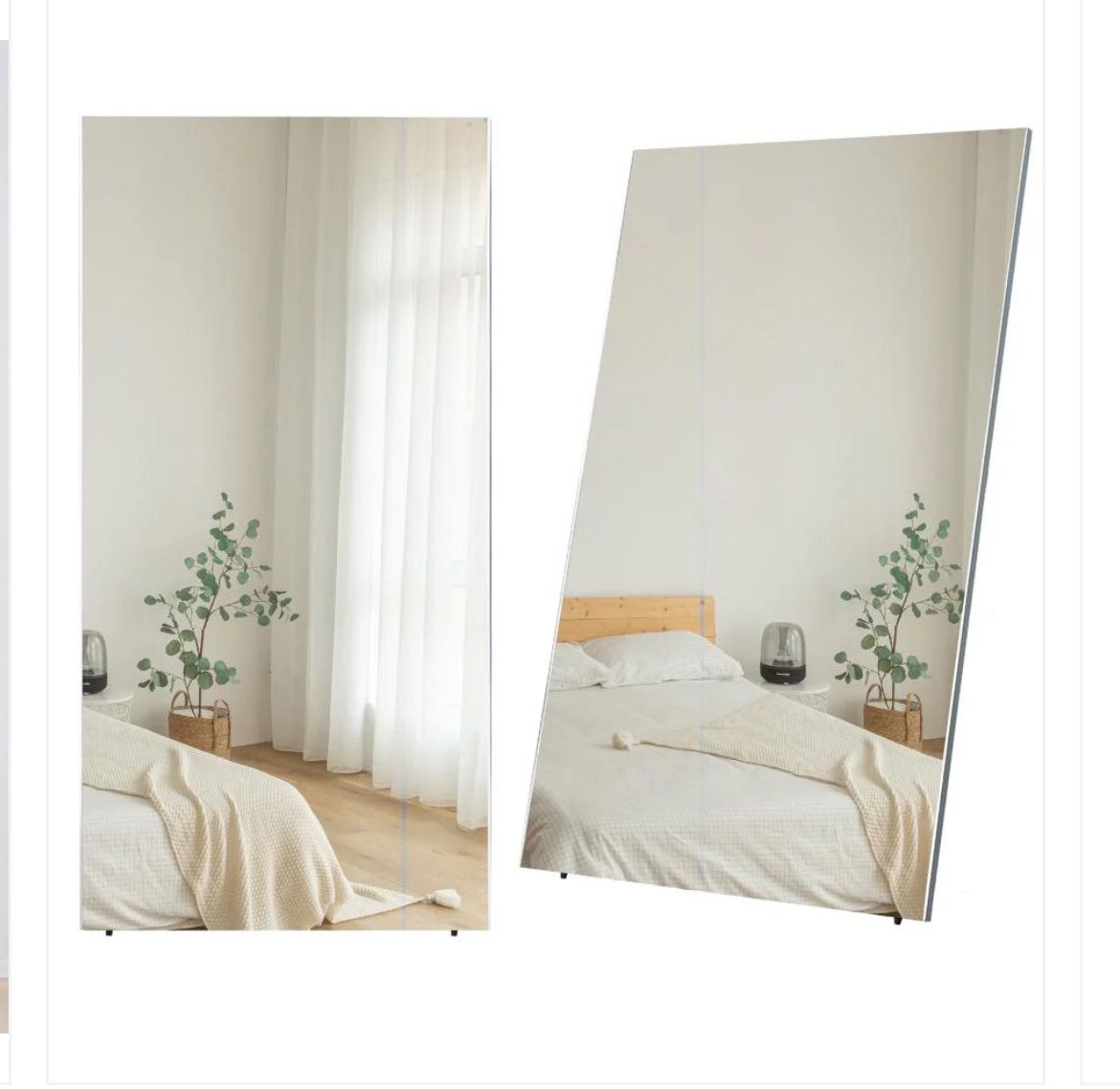 2104 軽壁掛け鏡160x100木目＋キャスタ大