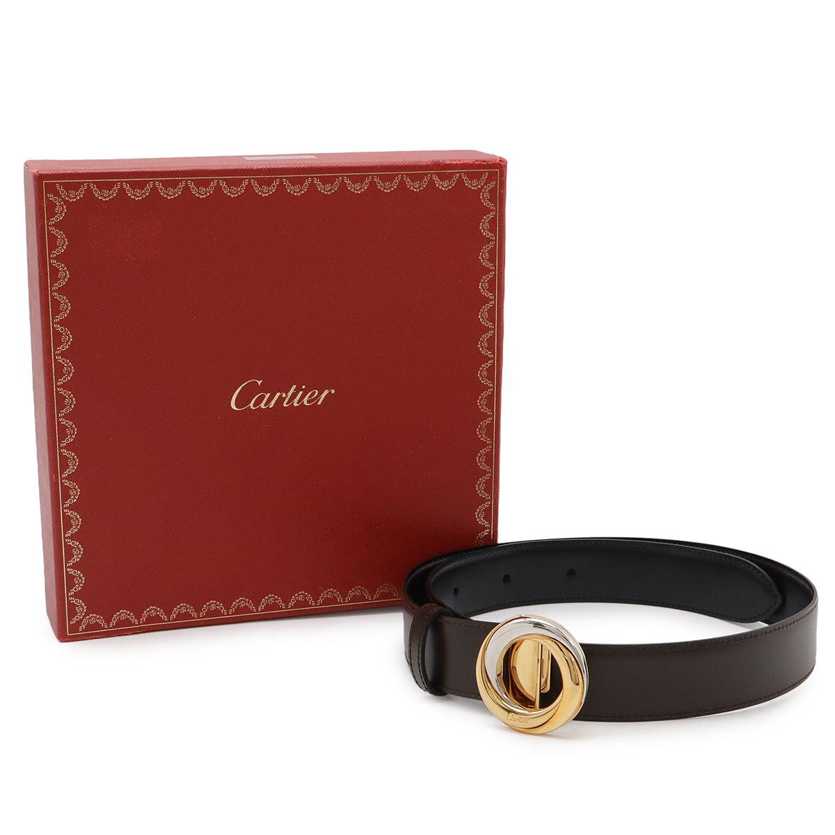 Cartier カルティエ トリニティ リバーシブル ベルト レザー ダーク