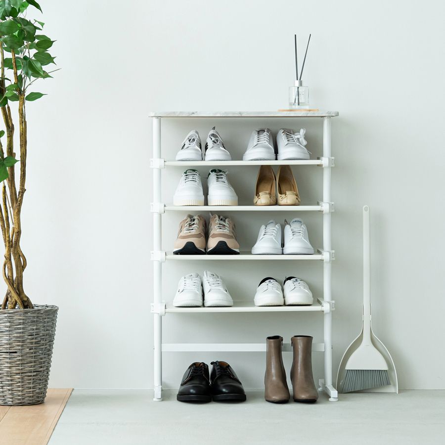 幅60cm ワンタッチ式可動棚ラック フィット 大理石 木目 収納 韓国インテリア シェルフ スリム キッチンラック 2802