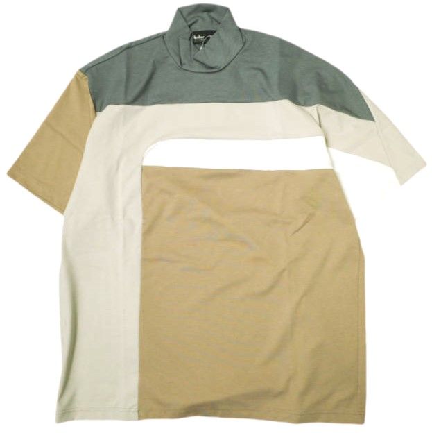 kolor 24SS ライトポンチハイネックカットソー 24SCM-T03202 3 BEIGE 半袖 モックネック Tシャツ 定価38 500円 トップス g22136