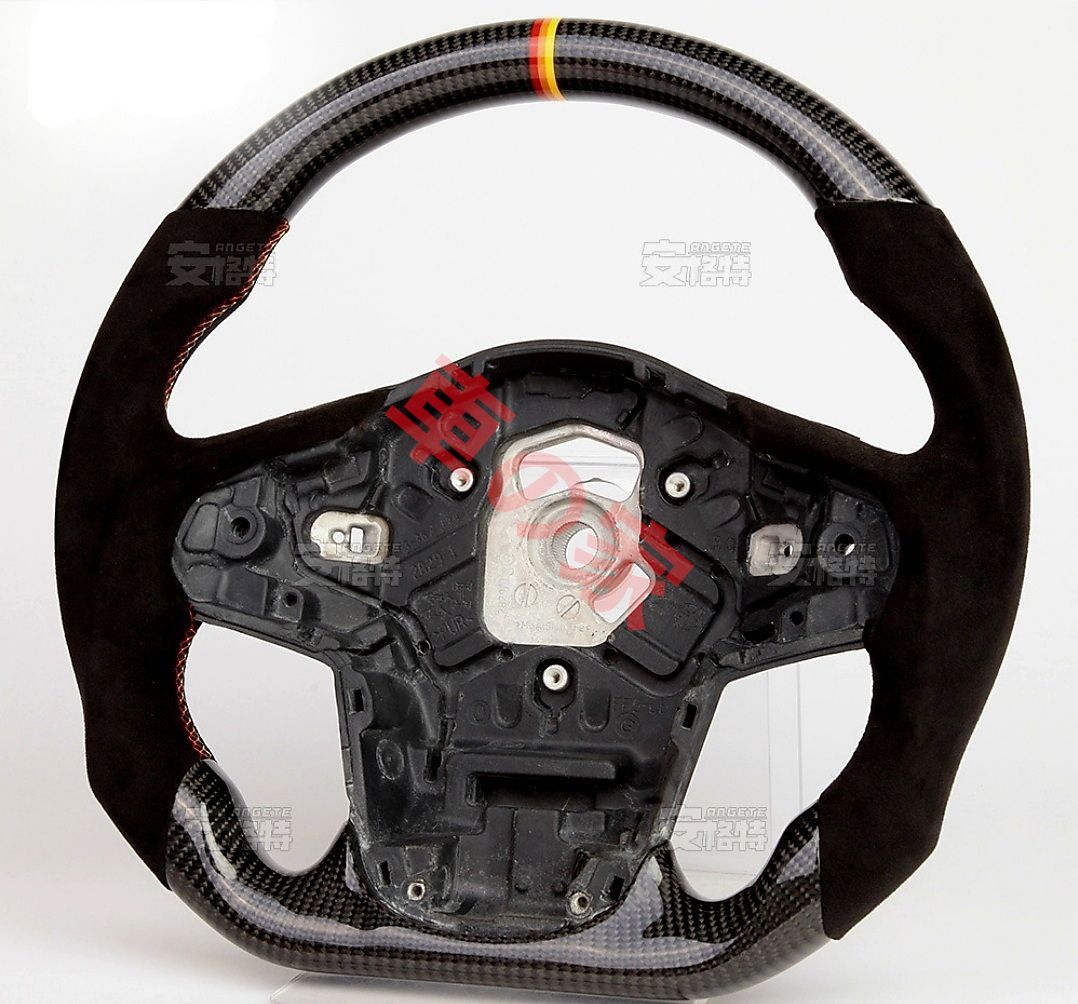 トヨタ用 スープラ A90 J29 DB 2019-2021 D型 ステアリング ホイール ハンドル カーボン×赤×黄色デザイン 汎用