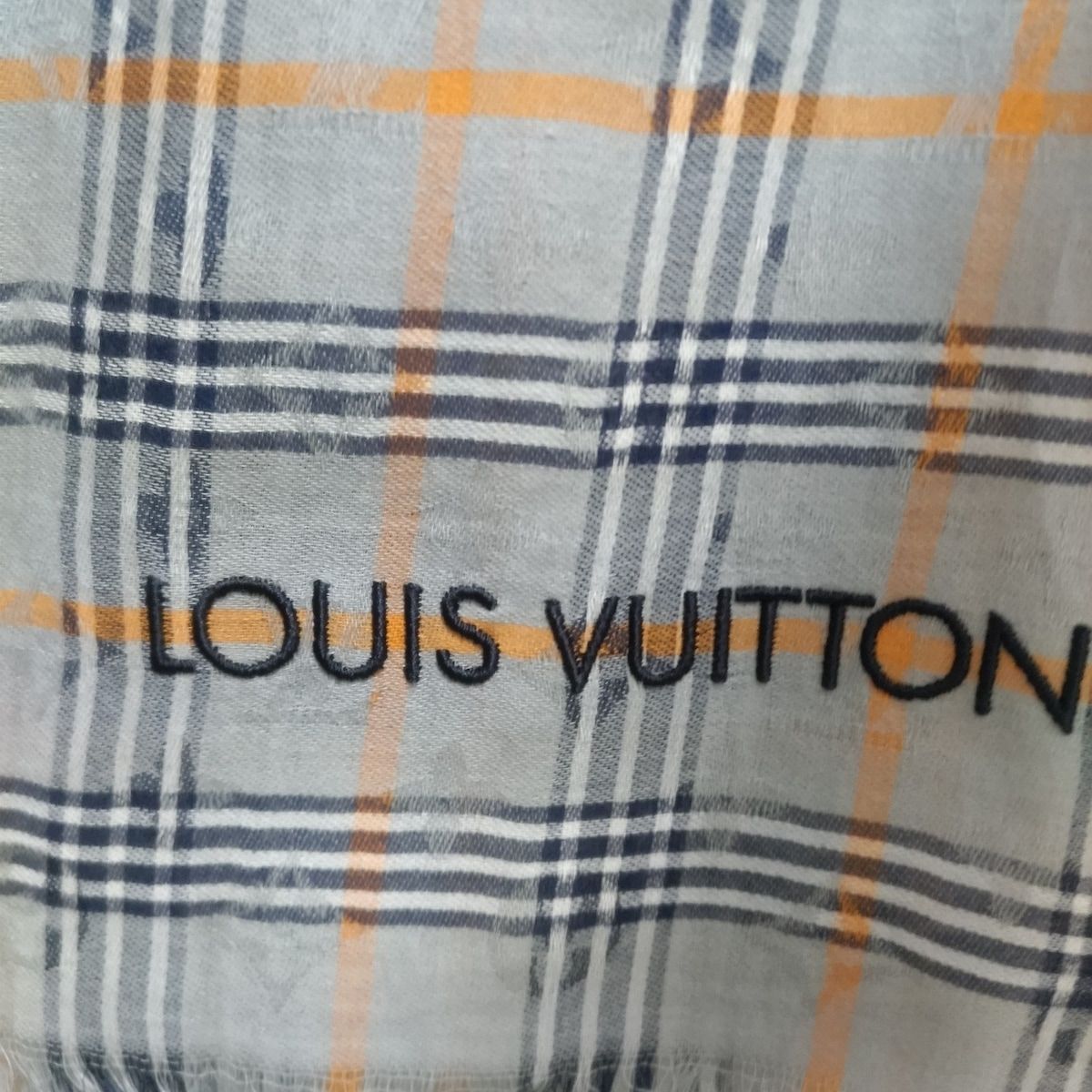 LOUIS VUITTON チェック柄ストール LOUIS VUITTON(ルイヴィトン) ストール(ショール)美品 - ライト