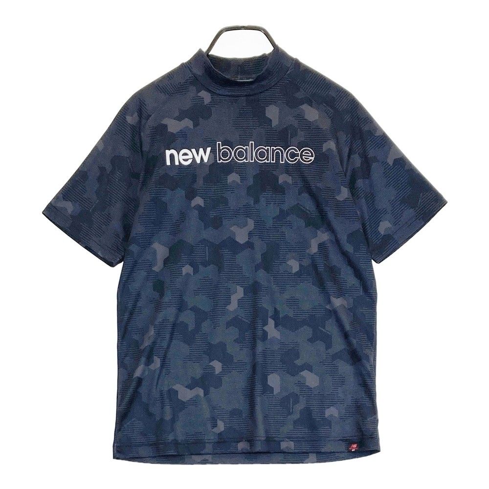 サイズ 4 NEW BALANCE ニューバランス 2025年モデル ハイネック 半袖Tシャツ 総柄 ブラック系 240101291689 ゴルフウェア メンズ ストスト