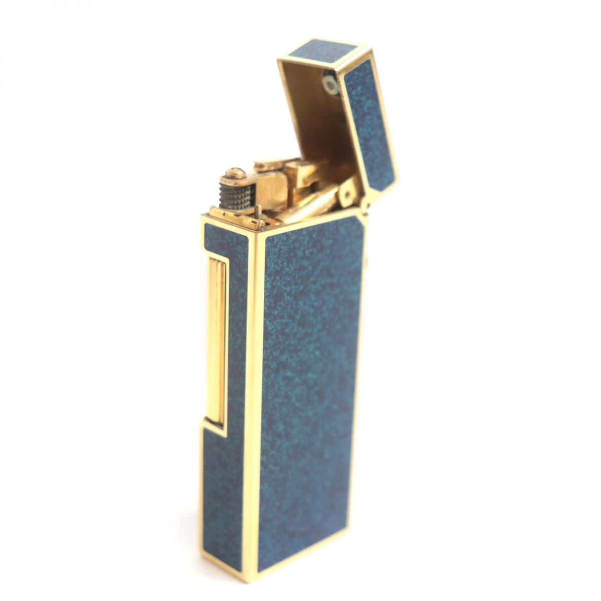 美品▽dunhill ダンヒル スクエア ラッカー ロゴ付き マーブル柄 