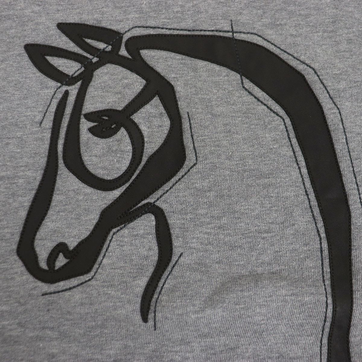美品□21AW HERMES/エルメス Cheval au Trait レザーパッチ コットン 