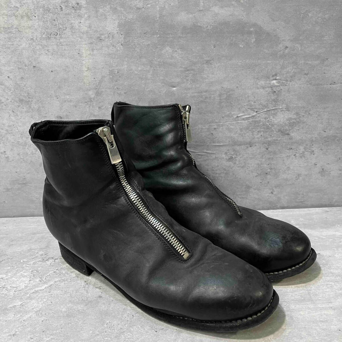GUIDI - 【PL1】馬革 フロントジップ ホースレザー ブーツ