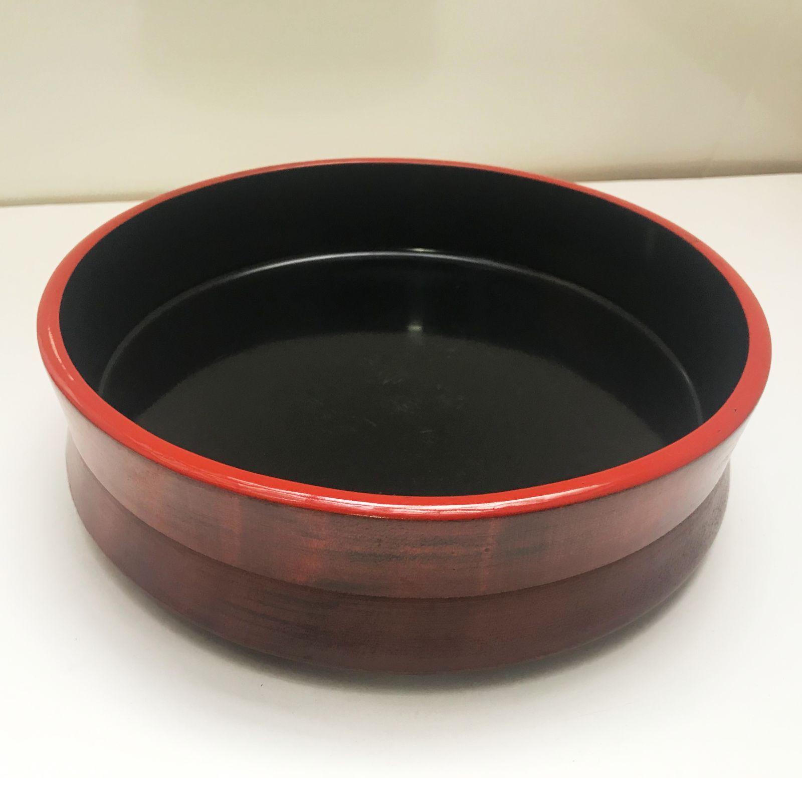 昭和の寿司桶】木製漆塗り・くり物・糸まき（朱）・7寸桶（1人前