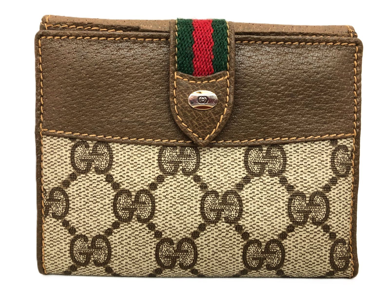 GUCCI グッチ グッチ シェリーライン 二つ折り 財布 PVCレザー