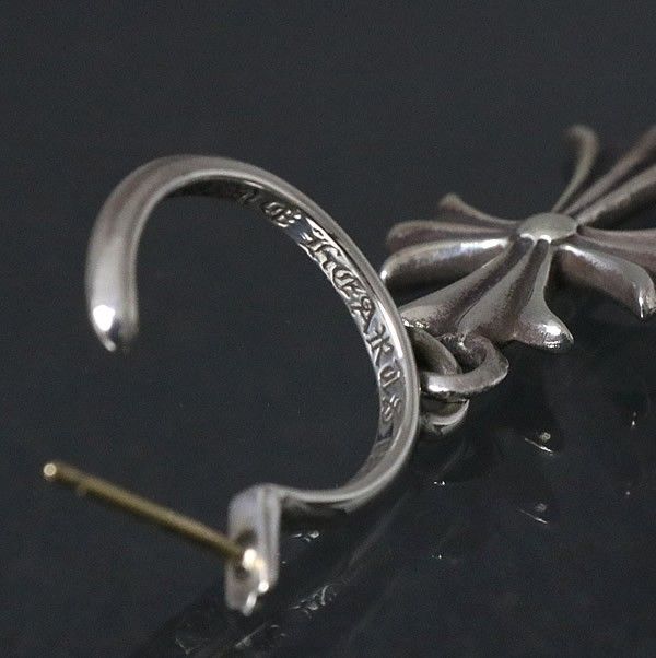 シルバーピアス 925 タイニーchクロスピアス クロスフープピアス クロムハーツタイニーCHクロスフープイヤリング(ピアス)|クロム