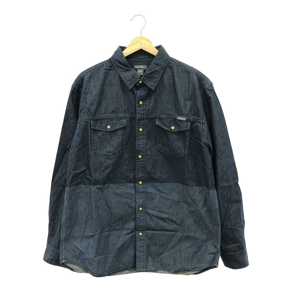EDDIE BAUER エディーバウアー シャツ L コットン100％ 長袖 デニム メンズ AD489A16 