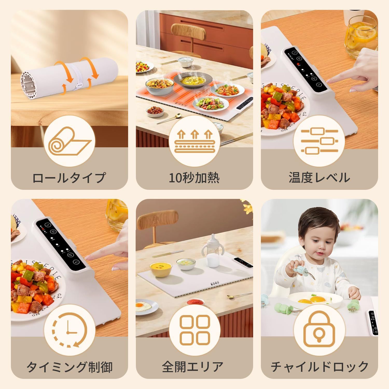 ホワイト温かい料理をゆっくり楽しむ 電気 卓上 薄型保温 ホワイト温かい料理をゆっくり楽しむ 電気 卓上 薄型保温