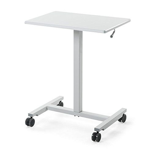 サンワダイレクト スタンディングデスク ガス圧 昇降式 幅62×奥行43cm 高さ76.5?110.5cm キャスター付き 耐荷重10kg パソコンデスク ホワイト 100-ERD007Wm ace756b6