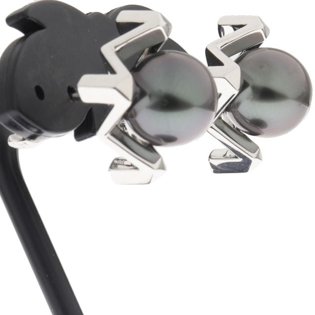 クリーニング済 ミキモト MIKIMOTO M ブラックパール ピアス K18 WG ホワイト ゴールド PE-1725YU ミキモト ピアス ミキモト パールピアス レディース ブランドジュエリー アクササリー earring 8921