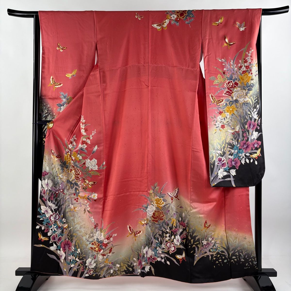 411ag47□七五三 三歳 女児 着物&総絞りの被布&長襦袢 金彩 毬 絞り