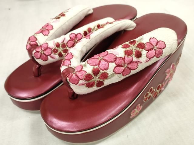 成人式 草履 ぽっくり ハイヒール ハイヒール刺繍草履・こっぽり