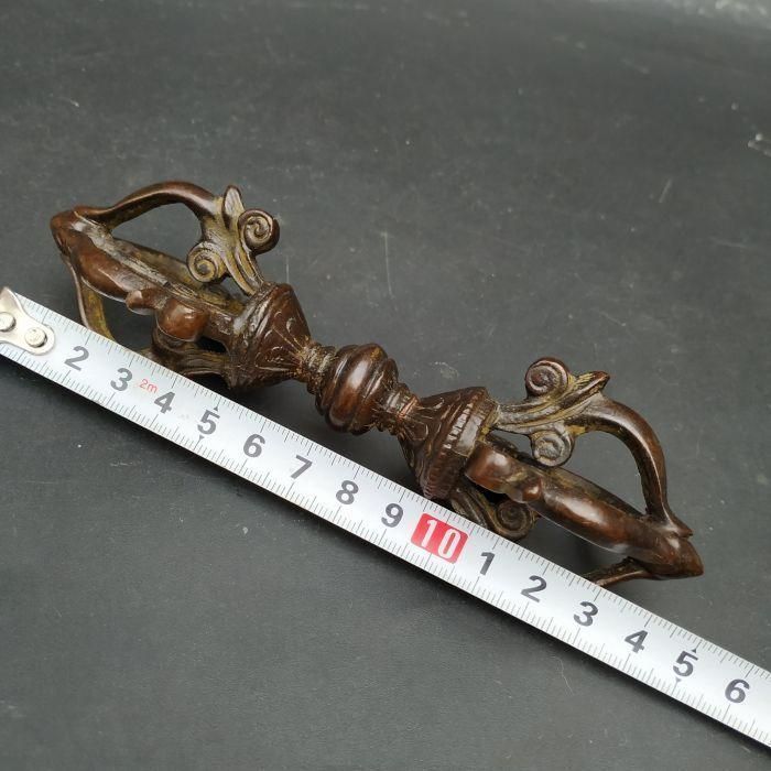 銅 細工 仏具 法器 五股金剛降魔杵 開運 風水 招財 置物 工芸品