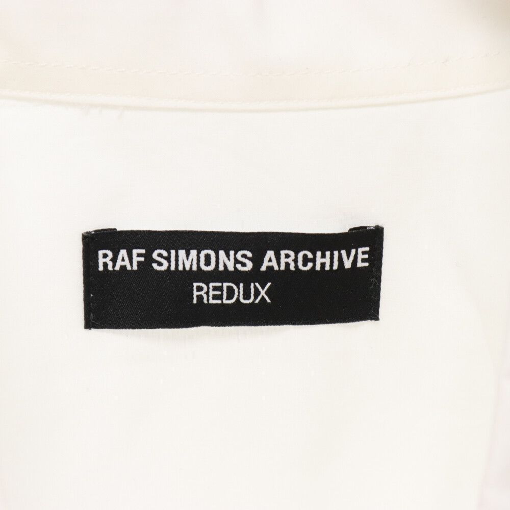 RAF SIMONS (ラフシモンズ) ARCHIVE REDUX 21SS Joy Divisioin 胸刺繍ロングスリーブドレス長袖シャツ  ホワイト A01-207