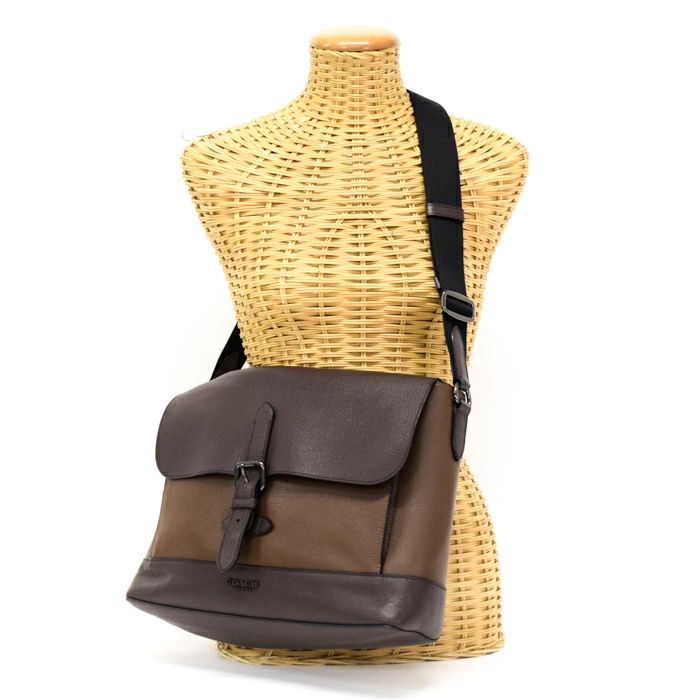 【ABランク】 コーチ COACH ハドソン メッセンジャー イン ヘリテージ カラーブロック レザー 89894 ショルダーバッグ ビジネスバッグ 斜め掛け 肩掛け レディース メンズ ダークブラウン / ブラウン 正規品 中古 mbl09007 コーチ COACH ハドソン メッセンジャー イン ヘリテージ カラー