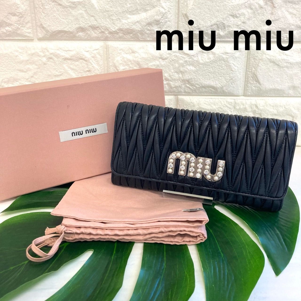 MIU MIU ミュウミュウ マトラッセ ビジュー 長財布 IB-0001 - メルカリ