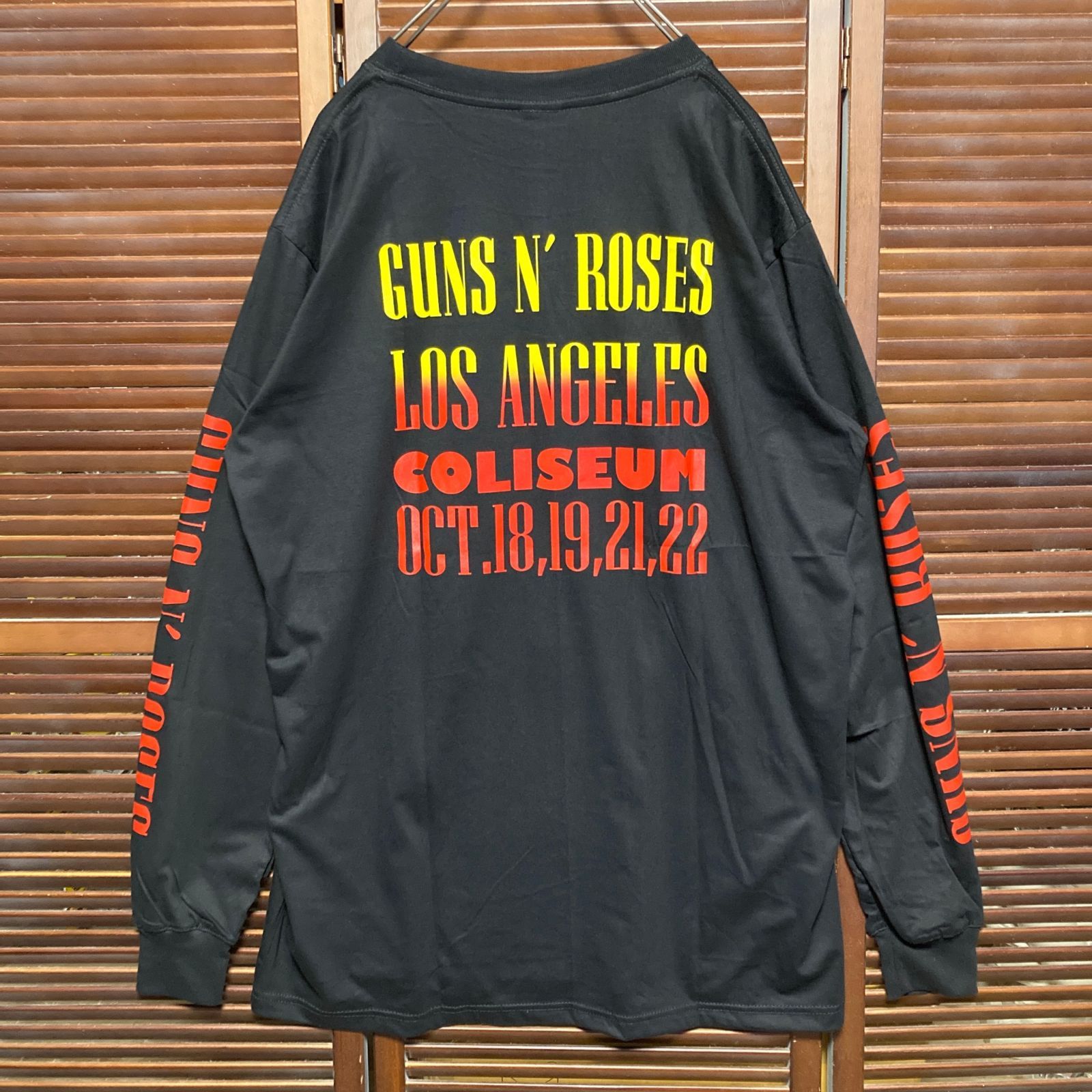 ガンズアンドローゼス GUNS N ROSES 黒 長袖 Tシャツ ロンT バンド