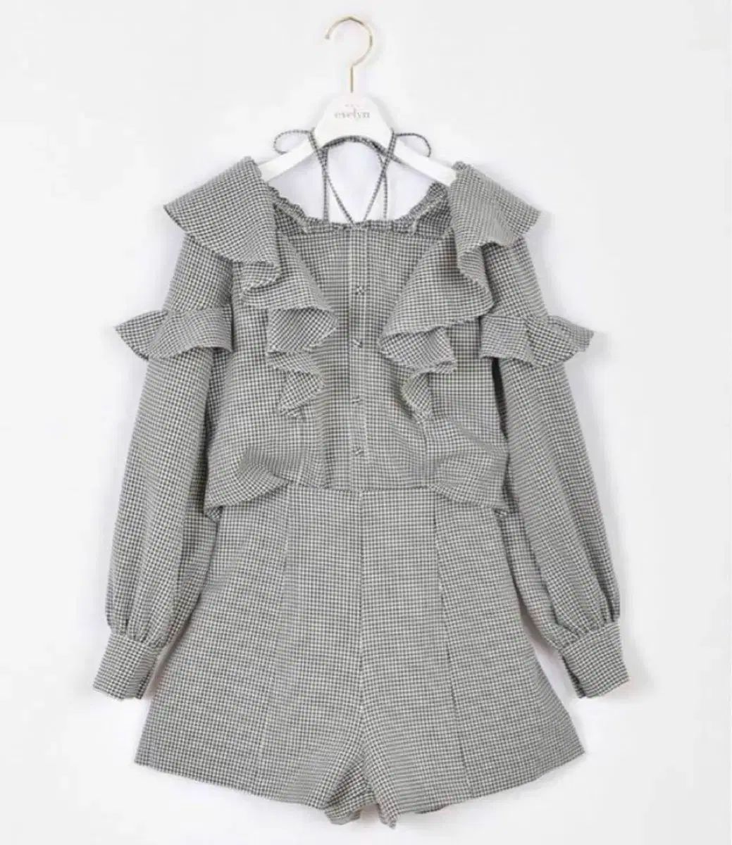 エブリン チドリ セットアップ スナ系 Girl リー ギンガム ブラウス ズボン