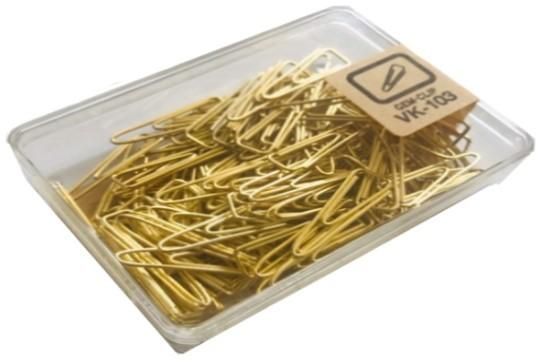 まとめ ベロス 小 Ｖゼムクリップ ４０ｇ 約１１５本 ゴールド VK-103 ×100セット