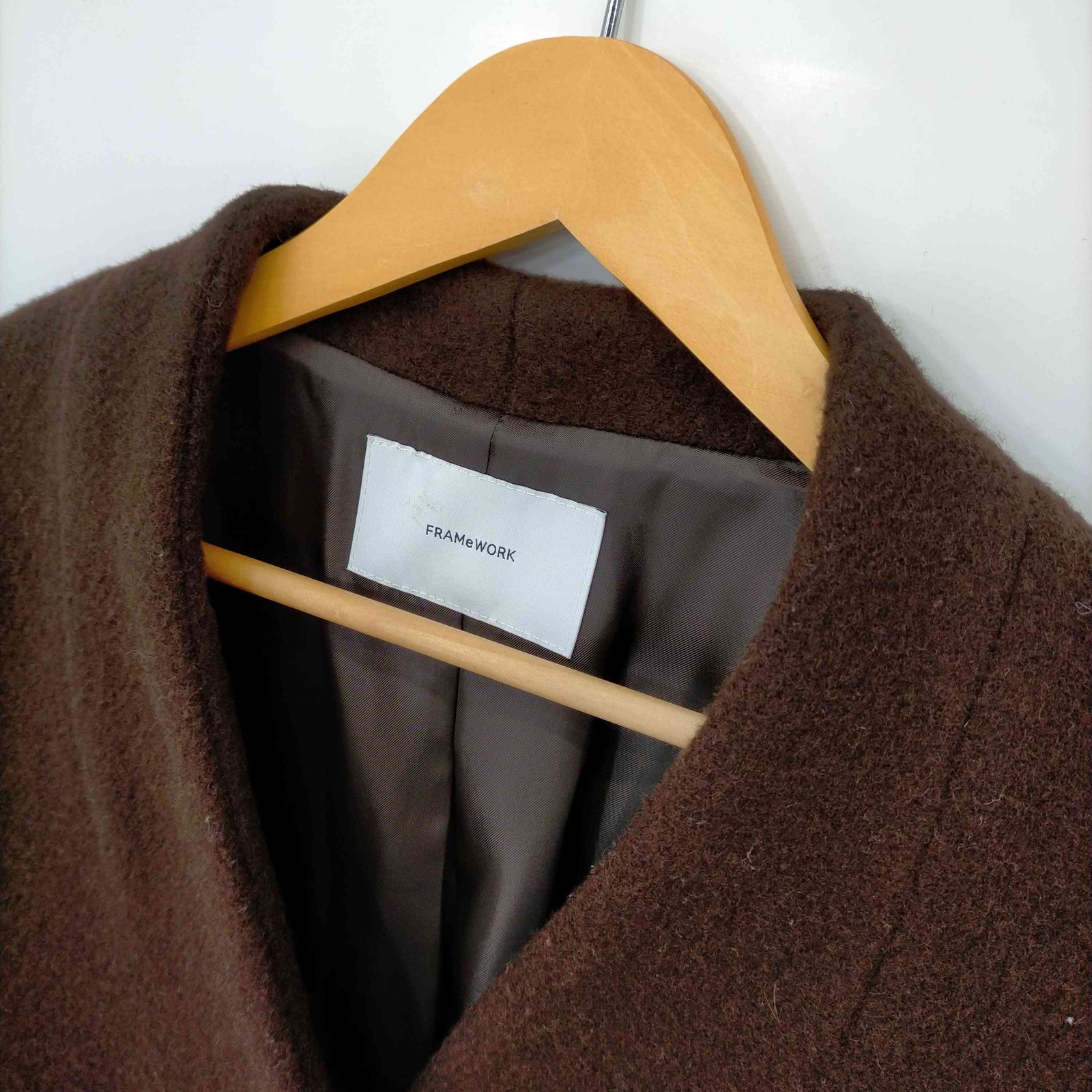 フレームワーク FRAMeWORK 二重織りVネックコート カラーレス