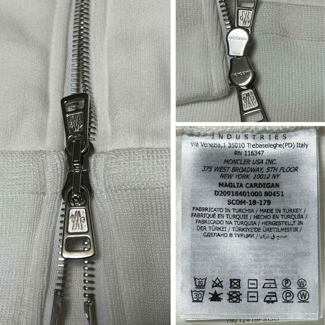 新品未使用タグ付き☆MONCLER ダブルワッペンロゴ パーカー M アイボリー ☆新品未使用タグ付き・本物保証☆MONCLER ダブルロゴワッペン