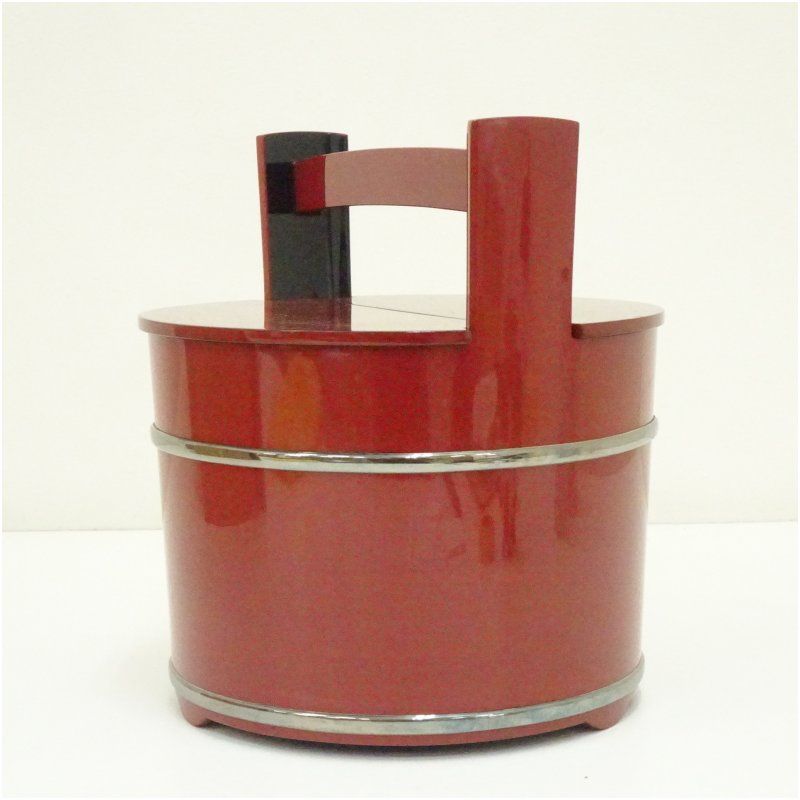 若島孝雅造 皆朱手桶 共箱 漆 漆塗り おしゃれ 伝統 骨董 アンティーク インテリア レトロ オブジェ 飾り WWW_IBETON_RU