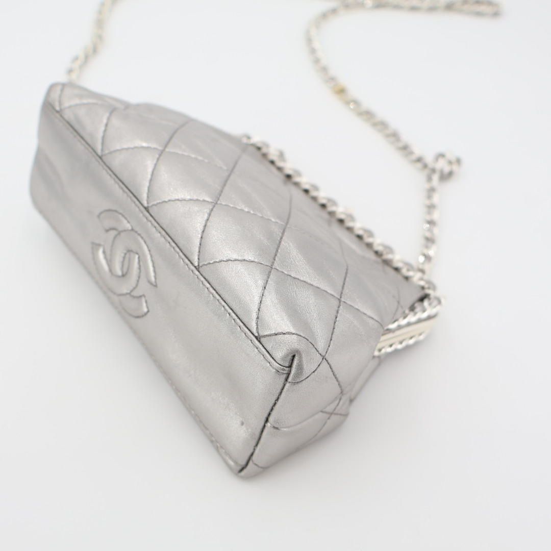 VINTAGE●CHANEL●シャネル シルバー チェーン ショルダーバッグ シャネル CHANEL かまくちチェーン ショルダーバッグ シルバー