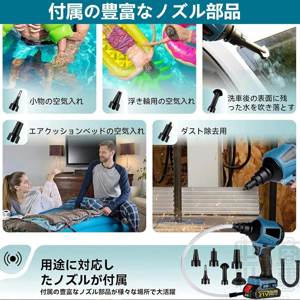 ブロワー 洗車 60m/s大風速 最強ブロワー ターボモードLEDライト