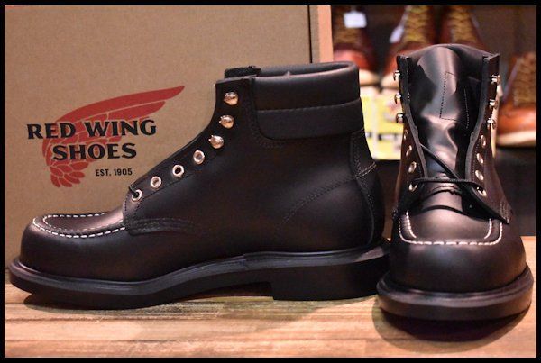 8.5E 箱付 未使用 23年】レッドウィング 8133 スーパーソール ブラッククローム 黒 モックトゥ 編み上げ ブーツ redwing  HOPESMORE【ED159】 - メルカリ