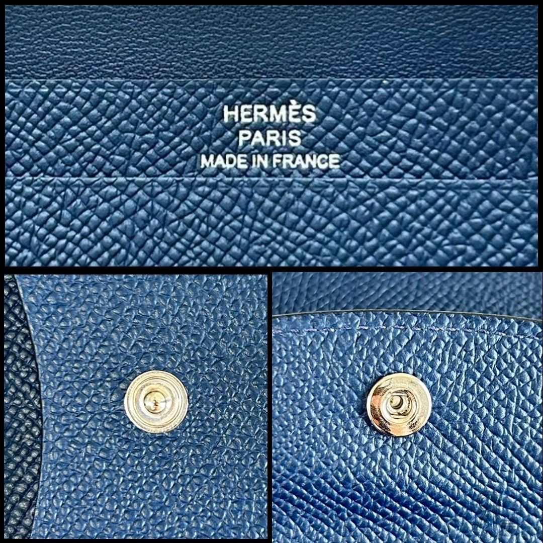 新品✦W刻印 2024年製HERMES ベアンミニ エプソンNAVY SV金具 新品・未使用】W刻印 2024年製✦正規品HERMES ベアンミニ エプソンNAVY