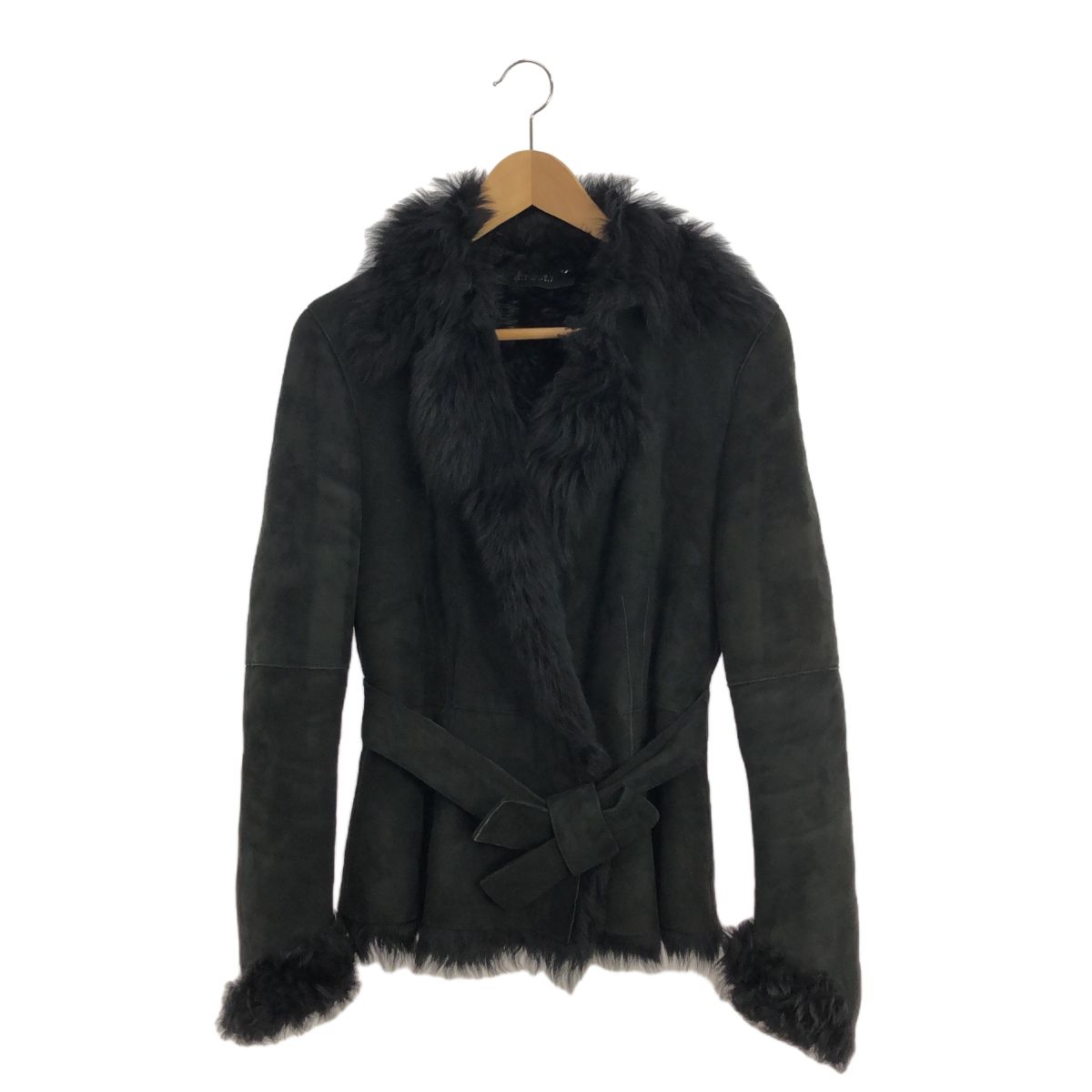 GUCCI グッチ ムートンファーコート アウター レザー ブラック 羊革